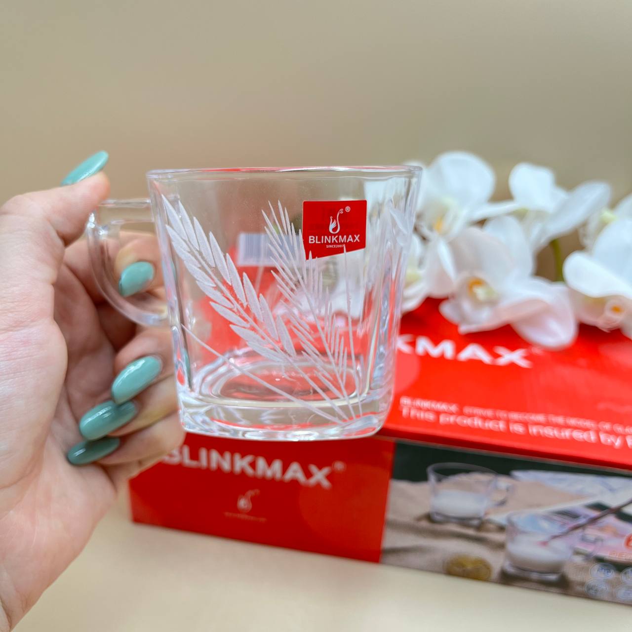 فنجان بلینک مکس مدل کار طرح گندم کد 89 مجموعه 6 عددی