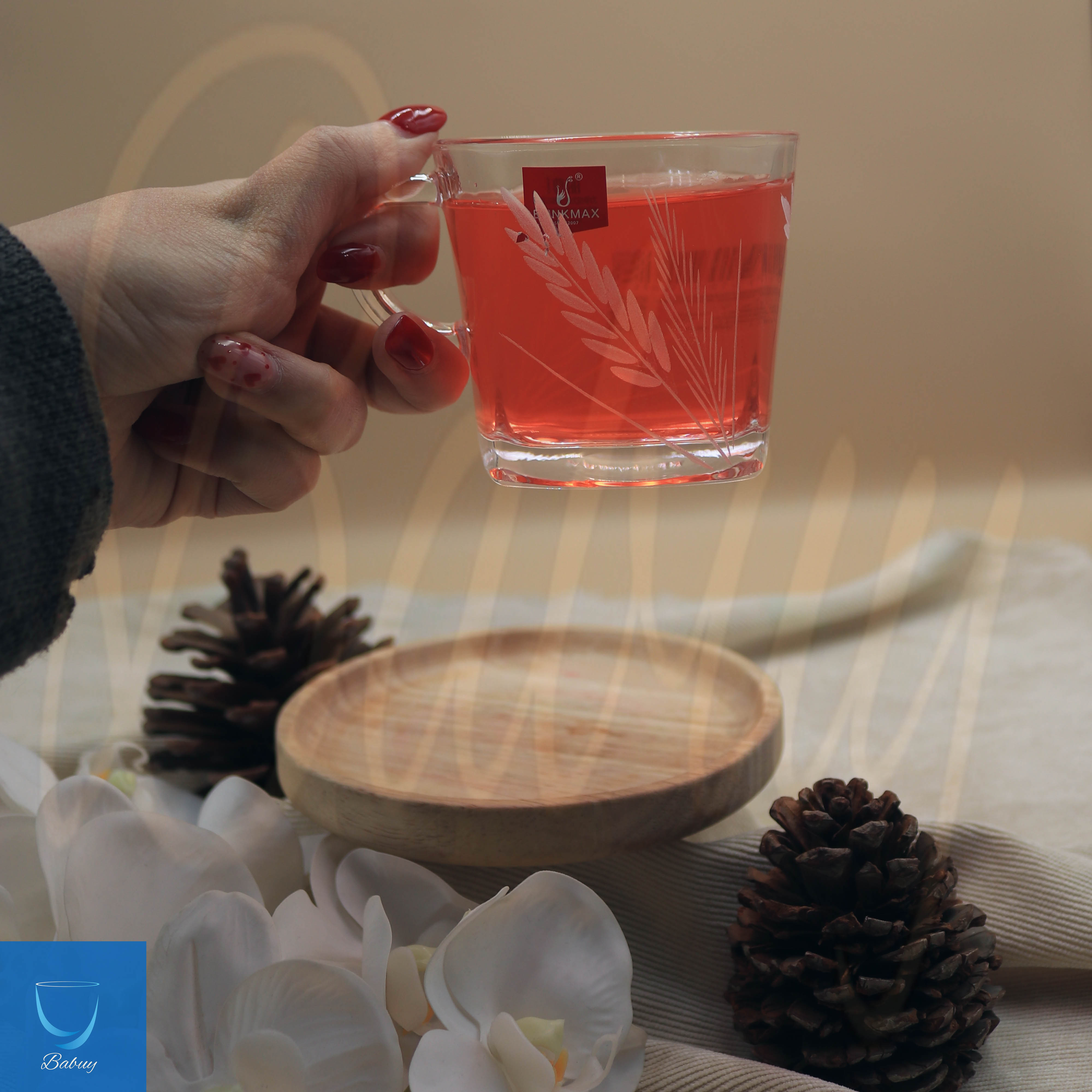 فنجان بلینک مکس مدل کار طرح گندم کد 89 مجموعه 6 عددی